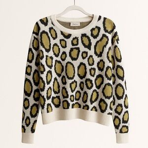 POL | Leopard Print Sweater Small Animal Print Boho
